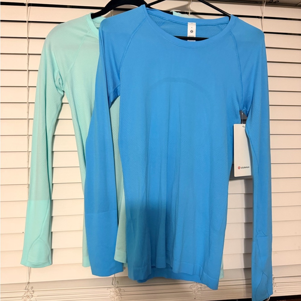 lululemon athletica Vibrant Blue Long Sleeve Tee